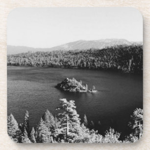 Lake Tahoe in Black & White Coaster
