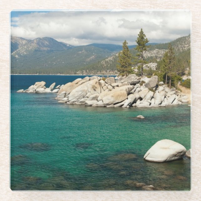 Lake Tahoe Landscape Glass Coaster (Front)