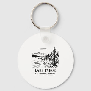 Lake Tahoe Line Drawing California Nevada Nature S Key Ring