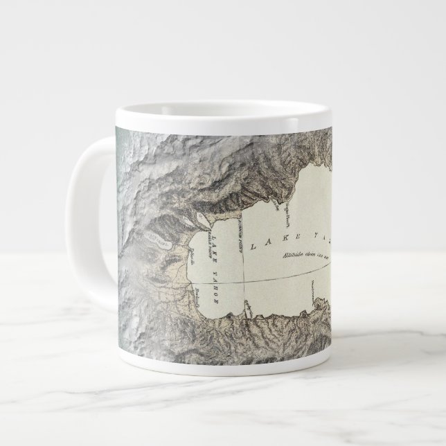 Lake Tahoe map Large Coffee Mug (Front Left)