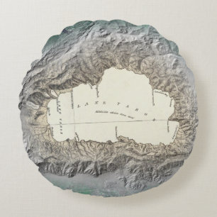 Lake Tahoe map Round Cushion