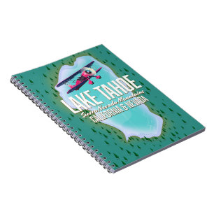 Lake Tahoe map travel poster Notebook