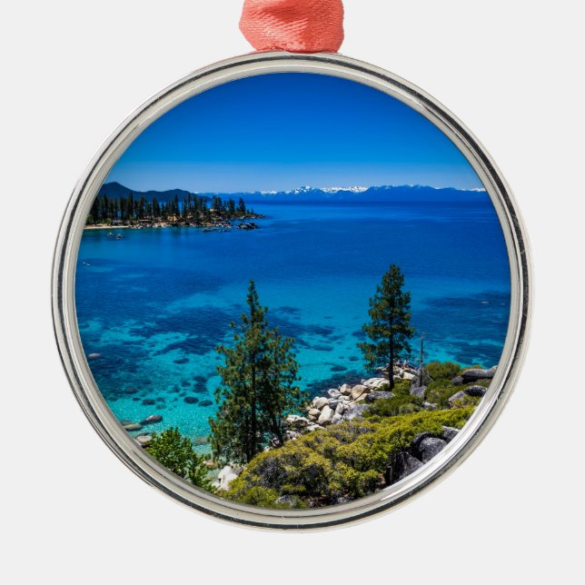 Lake Tahoe Metal Tree Decoration (Front)