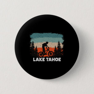 Lake Tahoe Mountain Biking Sunset Retro Vintage 6 Cm Round Badge