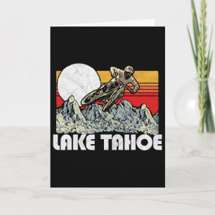 Lake Tahoe Mountain Biking Vintage Retro 80s Vibe Card
