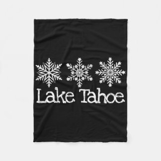 Lake Tahoe Mountain Ski Skier Skiing Rustic Snowfl Fleece Blanket