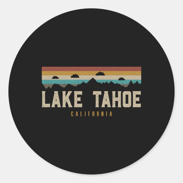 Lake Tahoe Mountains Hiking Camg California Classic Round Sticker (Front)