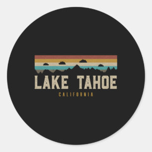 Lake Tahoe Mountains Hiking Camg California Classic Round Sticker