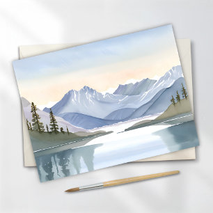 Lake Tahoe Mountains Watercolor Landscape Postcard
