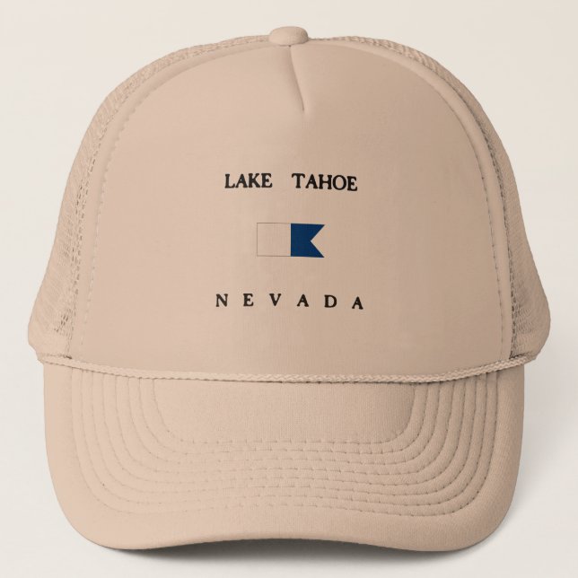 Lake Tahoe Nevada Alpha Dive Flag Trucker Hat (Front)
