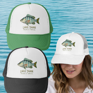 Lake Tahoe Nevada California nautical fish Trucker Hat