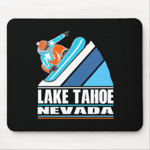 Lake Tahoe Nevada - Vintage Snowboarder  Mouse Mat