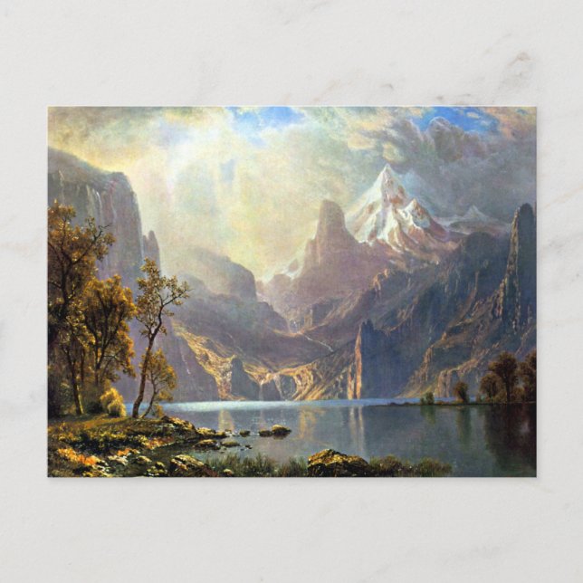 Lake Tahoe painting Nevada art by Albert Bierstadt Postcard (Front)