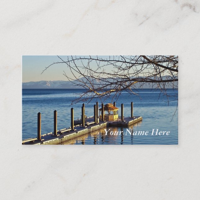 Lake Tahoe Pier at Sunset Business Card (Front)