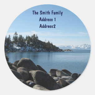 Lake Tahoe Return Address Classic Round Sticker