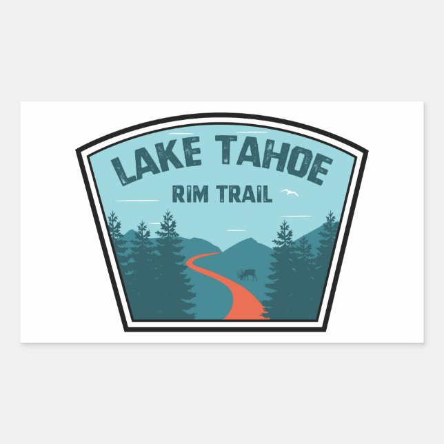 Lake Tahoe Rim Trail Rectangular Sticker (Front)