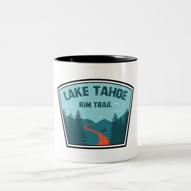 Lake Tahoe Rim Trail Two-Tone Coffee Mug (Center)