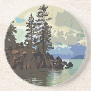 Lake Tahoe Sandstone Coaster