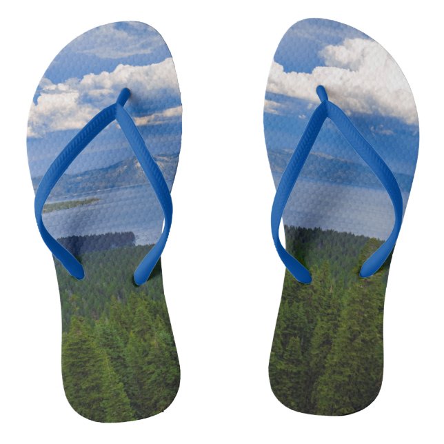Lake Tahoe Scenic Flip Flop Sandals (Footbed)