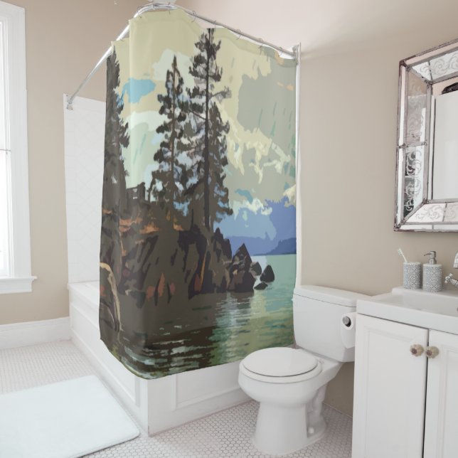 Lake Tahoe Shower Curtain (In Situ)