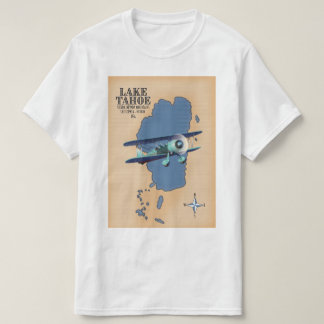 Lake Tahoe Sierra Nevada California Nevada USA map T-Shirt