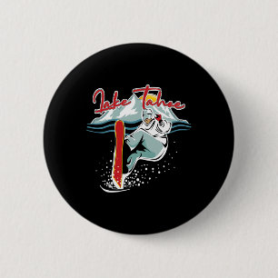 Lake Tahoe Sierra Nevada California Snowboarding S 6 Cm Round Badge