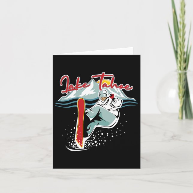 Lake Tahoe Sierra Nevada California Snowboarding S Card (Front)