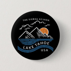 Lake Tahoe Sierra Nevada Mountain 6 Cm Round Badge
