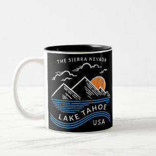 Lake Tahoe Sierra Nevada Mountain Two-Tone Coffee Mug