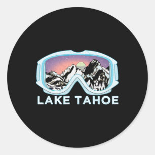 Lake Tahoe Ski Design Lake Tahoe Skiing Snow Gift Classic Round Sticker