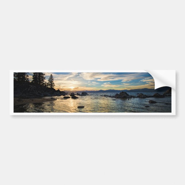Lake Tahoe Sunset Bumper Sticker (Front)