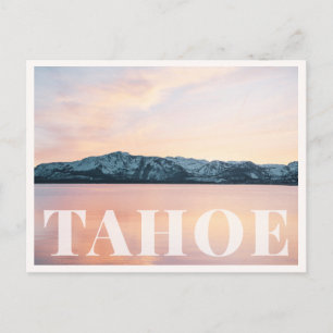 Lake Tahoe Sunset Pink Sky Tallac Zephyr Cove Postcard