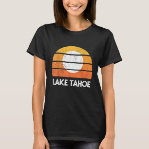 Lake Tahoe Sunset Travel Retro Vintage Boat Campin T-Shirt