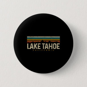 Lake Tahoe Vintage Mountains Hiking Camping Retro 6 Cm Round Badge