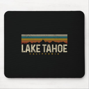 Lake Tahoe Vintage Mountains Hiking Camping Retro  Mouse Mat