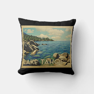 Lake Tahoe Vintage Travel Cushion
