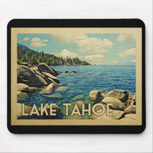 Lake Tahoe Vintage Travel Mouse Mat