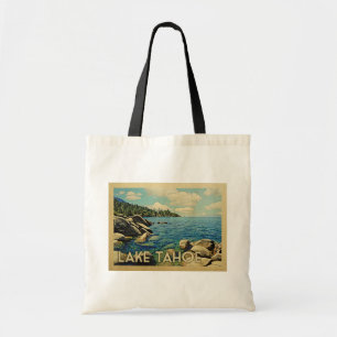 Lake Tahoe Vintage Travel Tote Bag