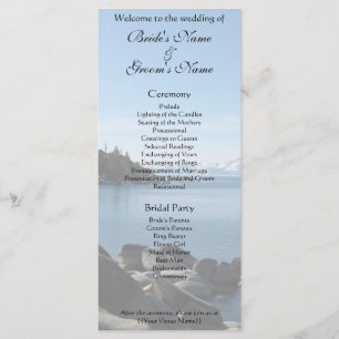 Lake Tahoe Wedding Program Programme