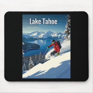 Lake Tahoe Winter Skiing Adventure Mouse Mat