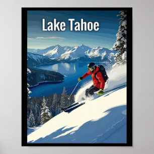 Lake Tahoe Winter Skiing Adventure  Poster