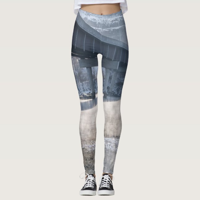 Lake Taneycomo Foggy Winter Fishing Leggings (Front)