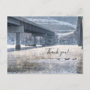Lake Taneycomo Foggy Winter Fishing Thank You Postcard