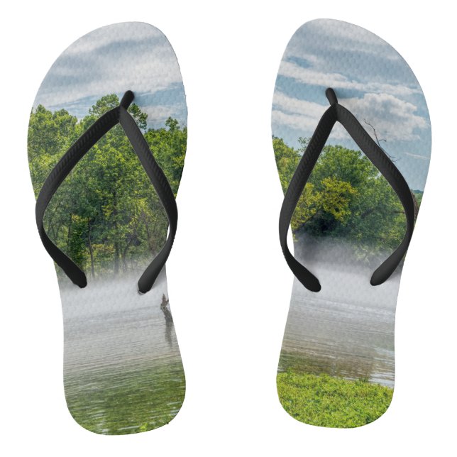 Lake Taneycomo Summer Fog Flip Flops (Footbed)
