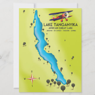 Lake Tanganyika African Great lake map Invitation