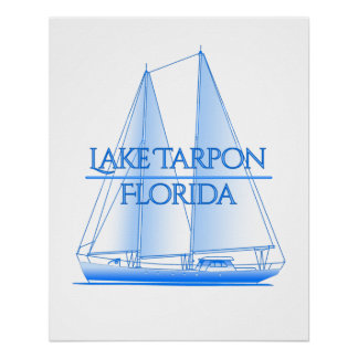 Lake Tarpon Coastal Nautical Sailing Sailor Poster