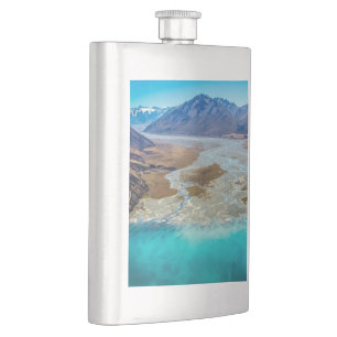 Lake Tekapo and Southern Alps, New Zealand Hip Flask