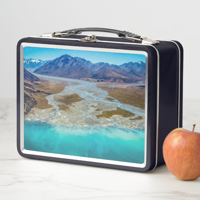 Lake Tekapo and Southern Alps, New Zealand Metal Lunch Box (In Situ)