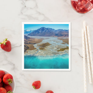 Lake Tekapo and Southern Alps, New Zealand Napkin