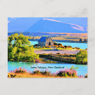 Lake Tekapo, New Zealand Holiday Postcard